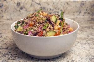 Vegan Greek quinoa salad 